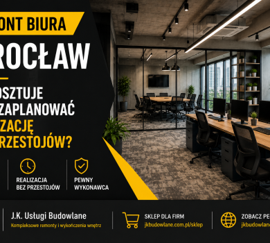 remont biura Wrocław nowoczesna przestrzeń biurowa po modernizacji