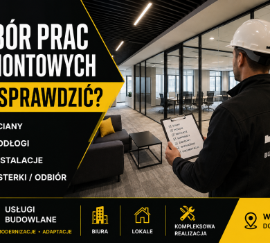 Odbiór prac remontowych po zakończeniu remontu biura lub lokalu