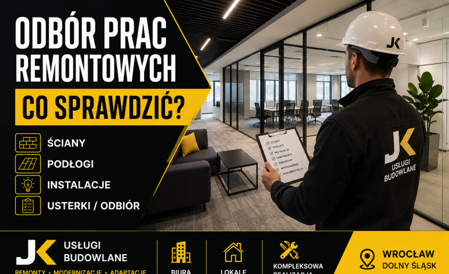 Odbiór prac remontowych po zakończeniu remontu biura lub lokalu