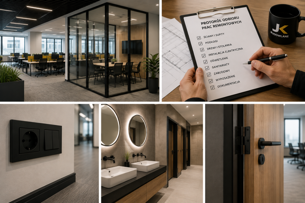 Odbiór prac remontowych w biurze – kontrola instalacji, sanitariatów i stolarki